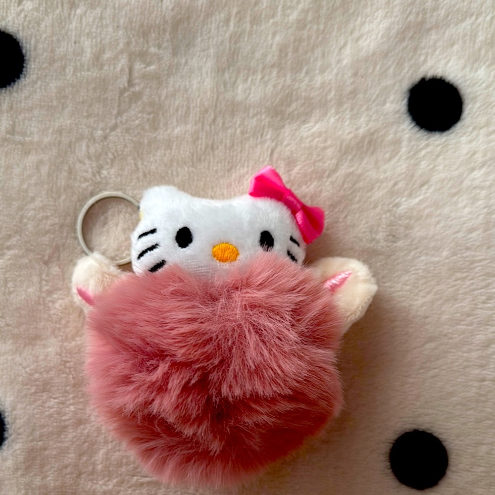 Hello Kitty Pink Pom Pom Keychain
